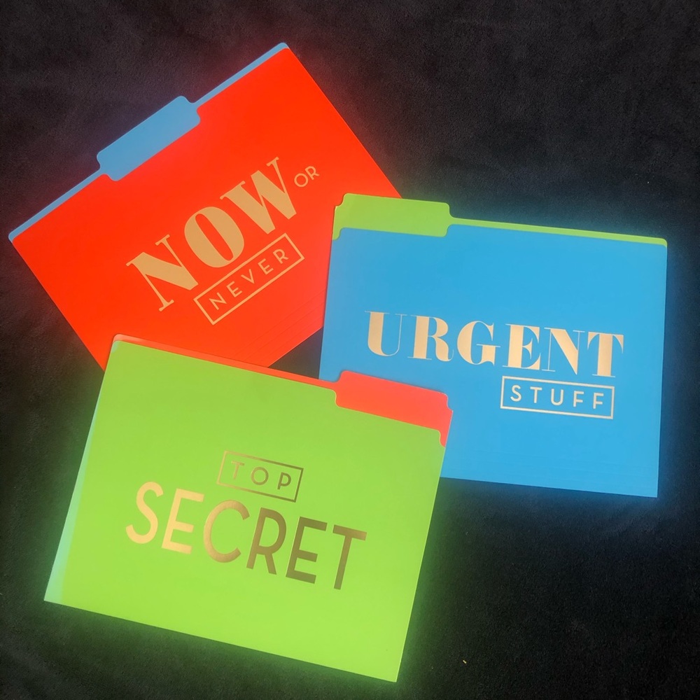 Gold Lettering Files Folder, Trendy Office Supply, Organizing File Folders